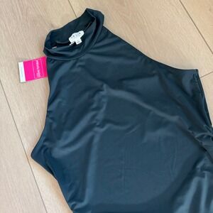 Le Lis Collection NWT Dark Green Halter Bodysuit Open Back‎ Sleeveless Chic L